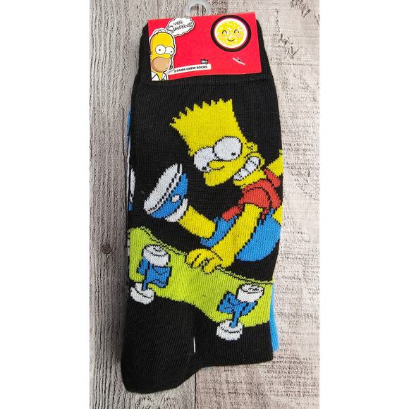 HYP The SIMPSONS 2 Pair NEW Crew Socks Size 6 - 12 UNISEX - Picture 1 of 3